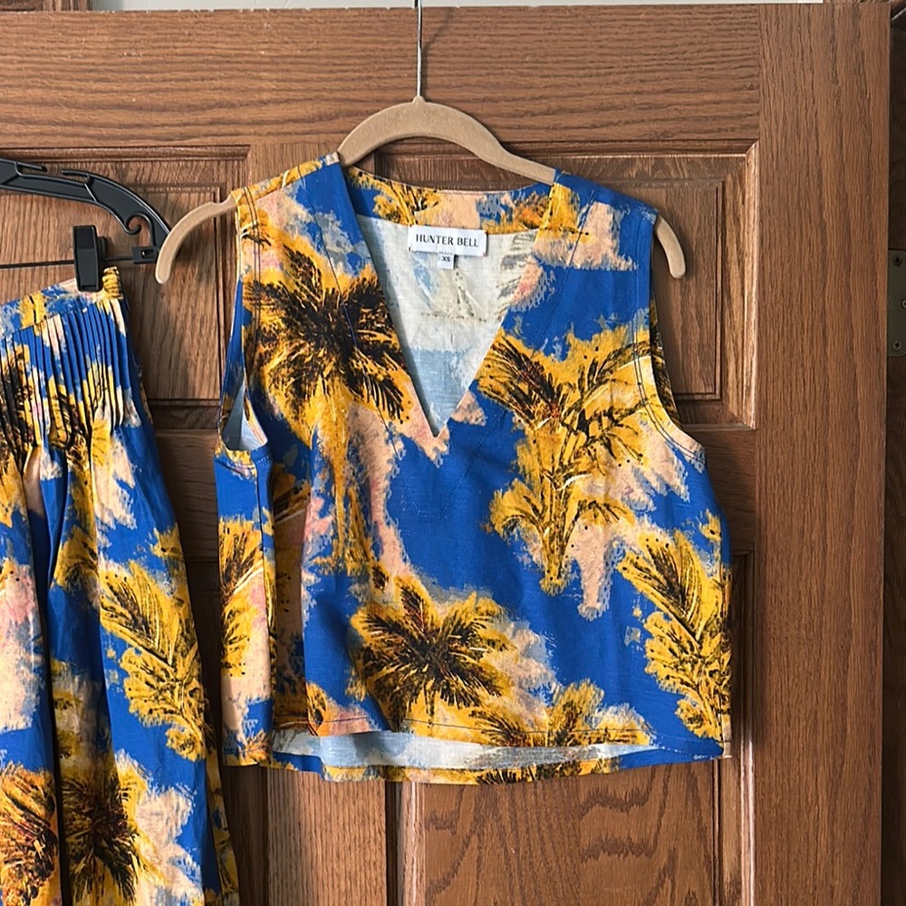Hunter Bell Blue and Yellow Tank Top